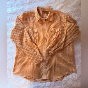 Wrangler Yellow Checkered Pearl Snap Shirt